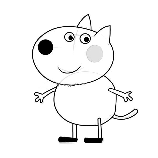 Peppa Pig and Danny the Puppy Simple Drawing