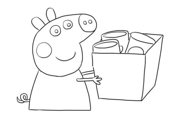 Learn to draw Peppa Pig moving things step by step