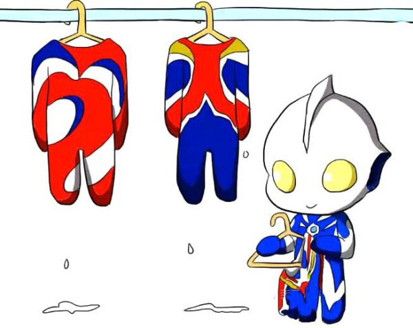 Cute Ultraman hanging clothes