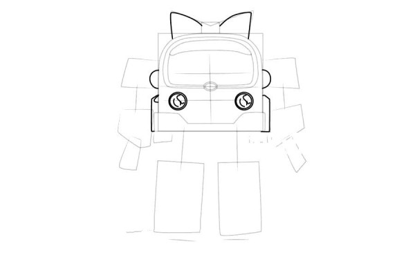 Police car Purley deformed Amba simple drawing