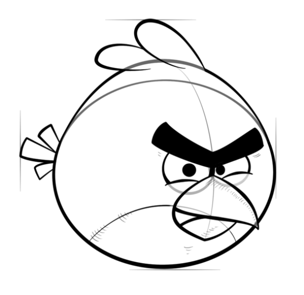 How to draw a red angry bird