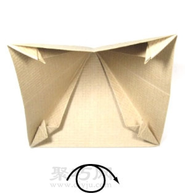 Illustration of pyramid origami folding method