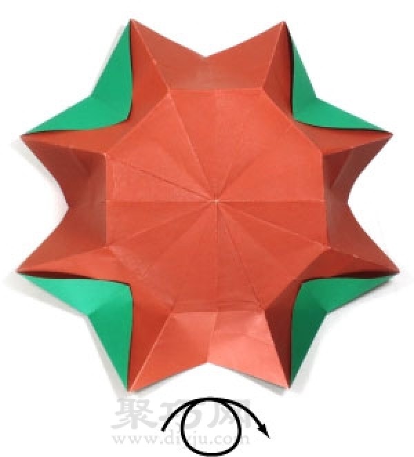 Illustration of how to fold handmade origami round envelopes