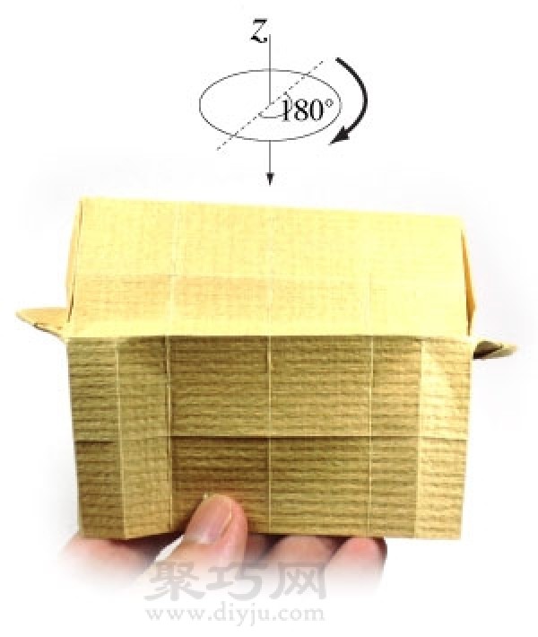 Origami three-dimensional small house tutorial illustration