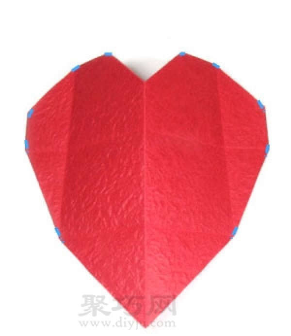 Simple illustration of handmade origami round heart