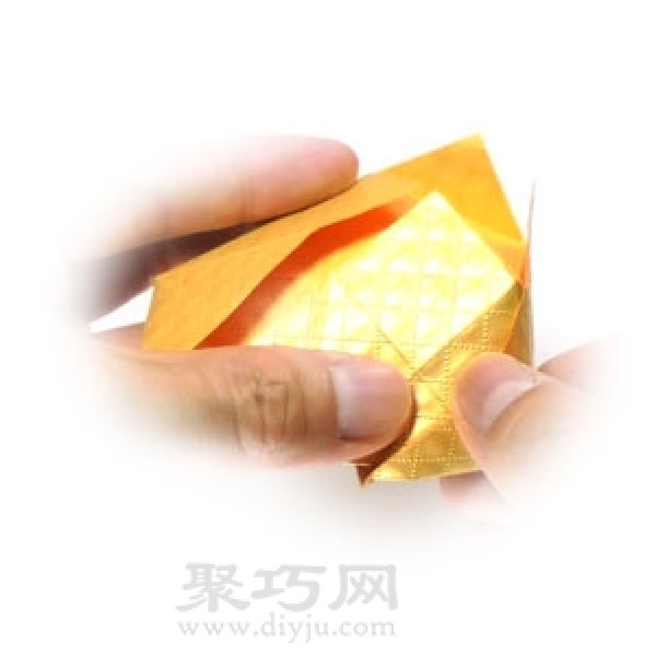 Simple illustration of handmade origami three-dimensional yellow crown