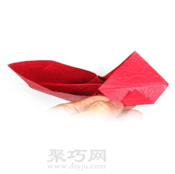 Simple illustration of handmade origami heart-shaped box