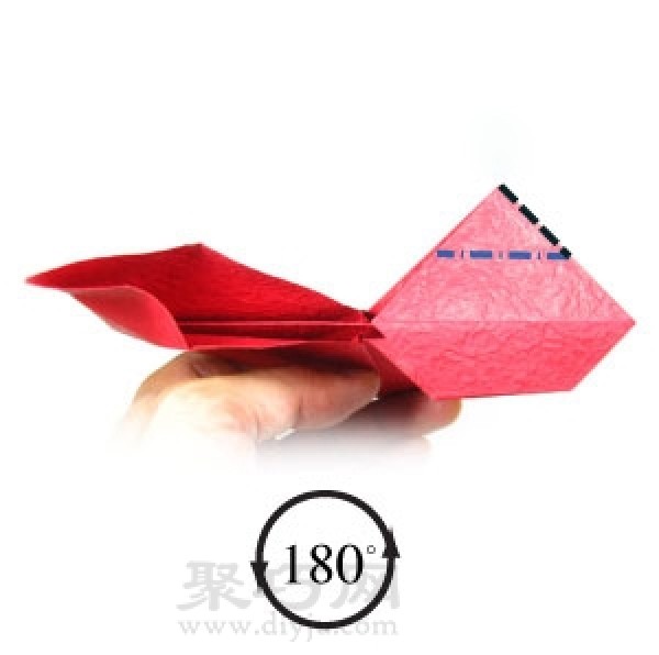 Simple illustration of handmade origami heart-shaped box