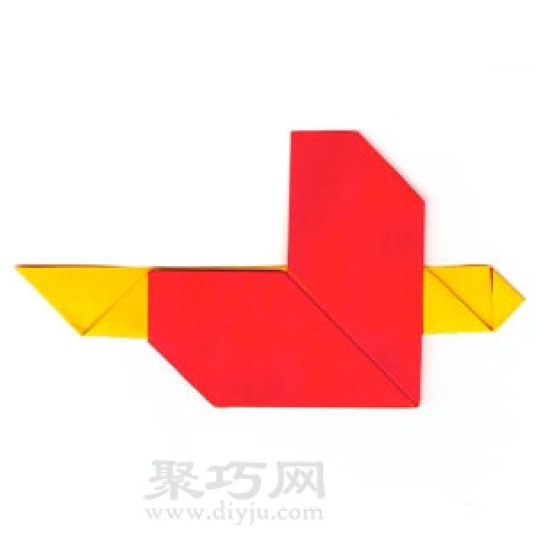 Illustration of heart-shaped origami tutorial with arrow through heart