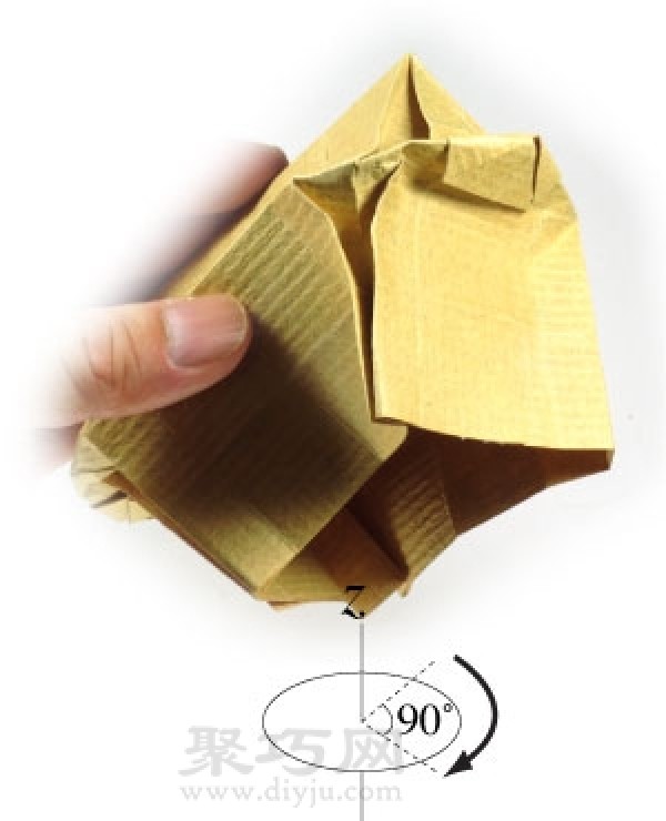 Origami three-dimensional small house tutorial illustration