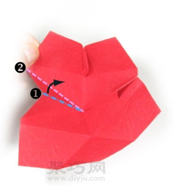 How to fold 3D heart-shaped origami by hand