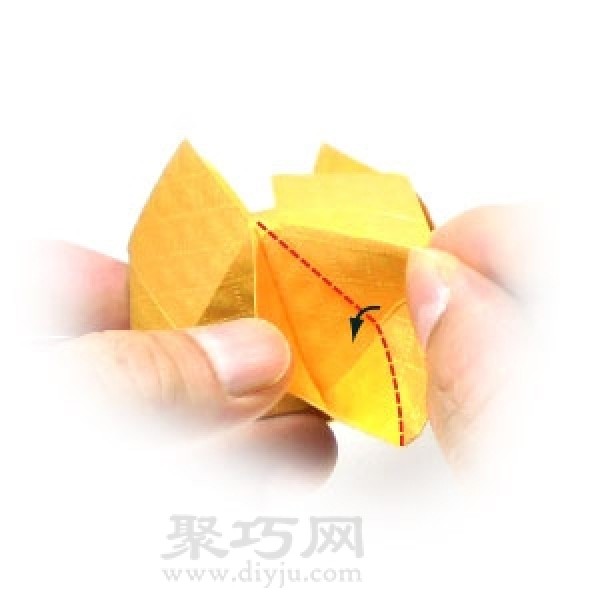 Simple illustration of handmade origami three-dimensional yellow crown