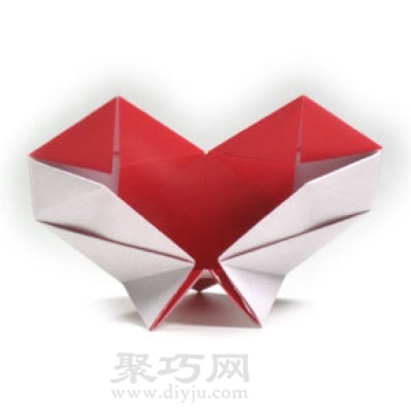 Origami heart with stand tutorial illustration