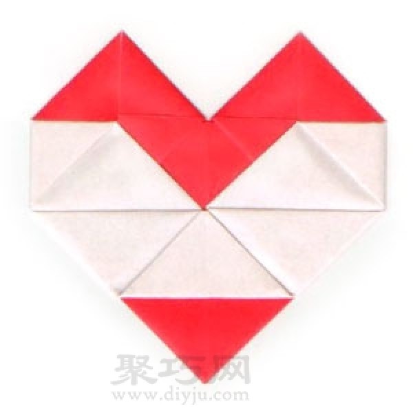 Origami heart with stand tutorial illustration