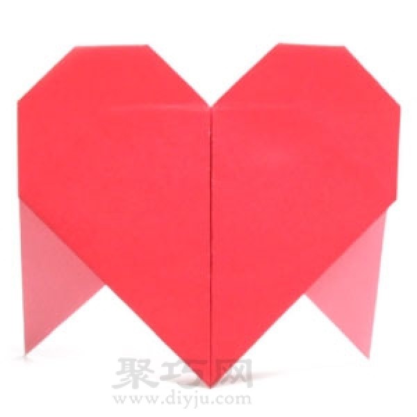 Origami Heart with Two Legs Illustrated Tutorial