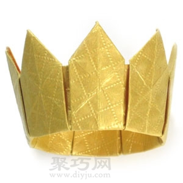 Step by step illustration of handmade origami octagonal crown