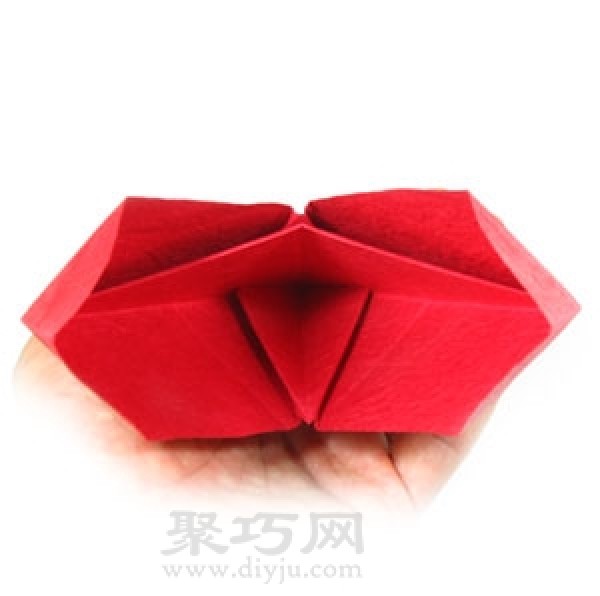 Simple illustration of handmade origami heart-shaped box