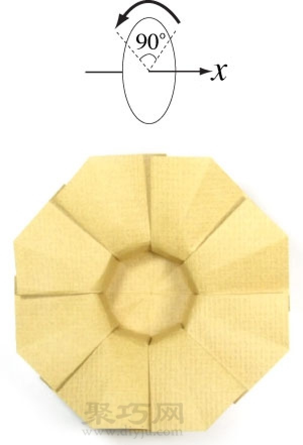 Simple folding method of origami sun hat