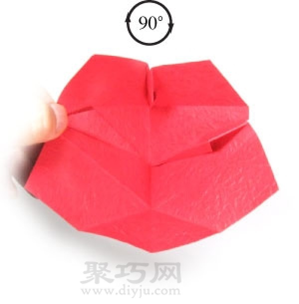 How to fold 3D heart-shaped origami by hand