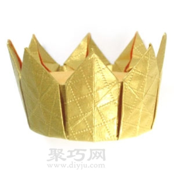 Step by step illustration of handmade origami octagonal crown