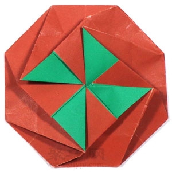 Illustration of how to fold handmade origami round envelopes