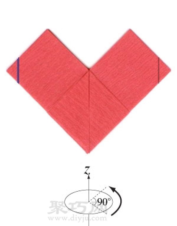 Three-dimensional heart origami tutorial