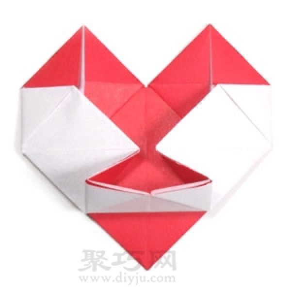 Origami heart with stand tutorial illustration