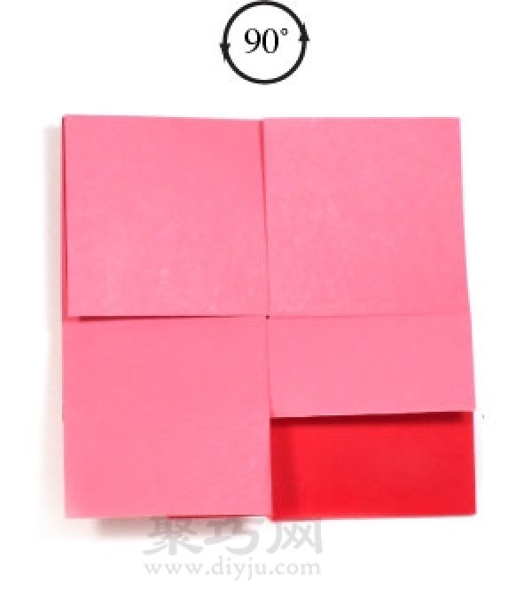 Illustrated origami tutorial for pinwheel-shaped envelope