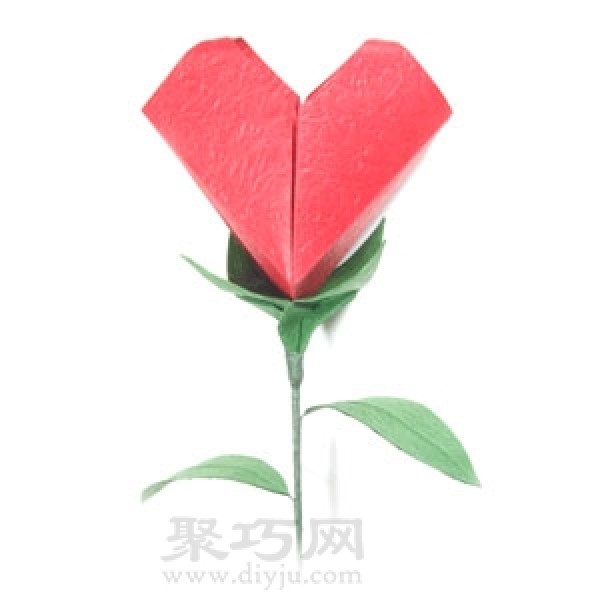 Origami Heart-Shaped Rose Tutorial Illustration for Valentines Day