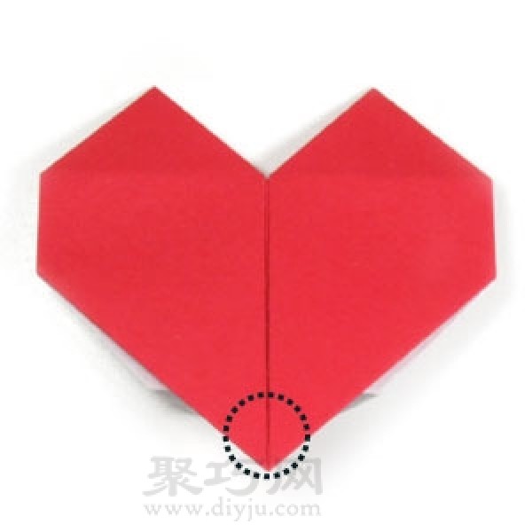 Origami heart with stand tutorial illustration