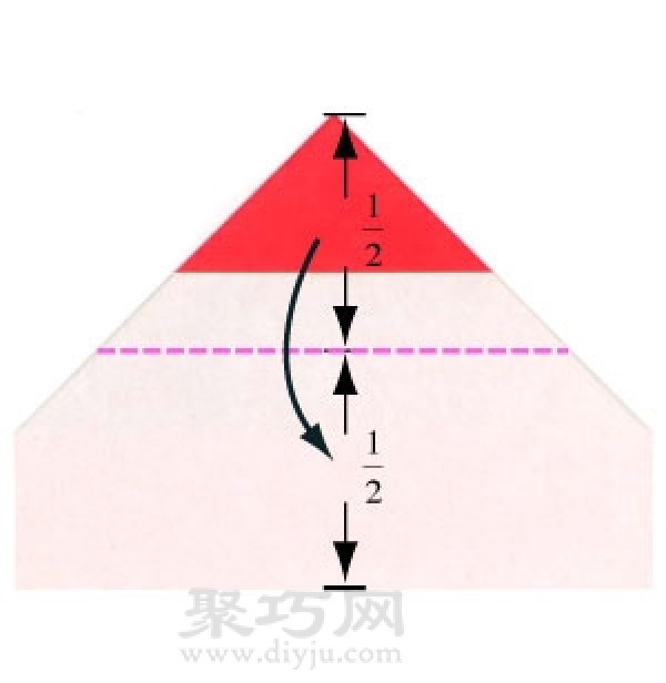 Origami heart with stand tutorial illustration