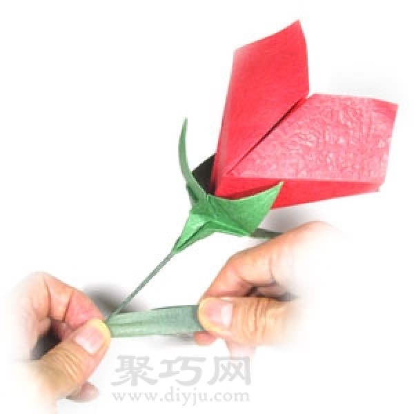 Origami Heart-Shaped Rose Tutorial Illustration for Valentines Day