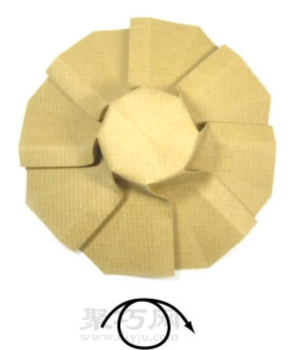 Simple folding method of origami sun hat