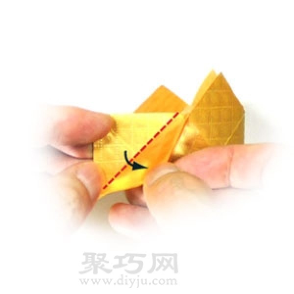 Simple illustration of handmade origami three-dimensional yellow crown