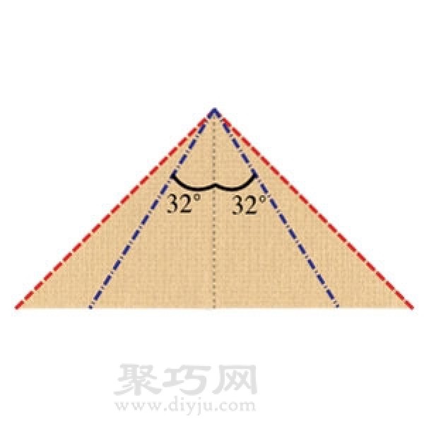 Illustration of pyramid origami folding method