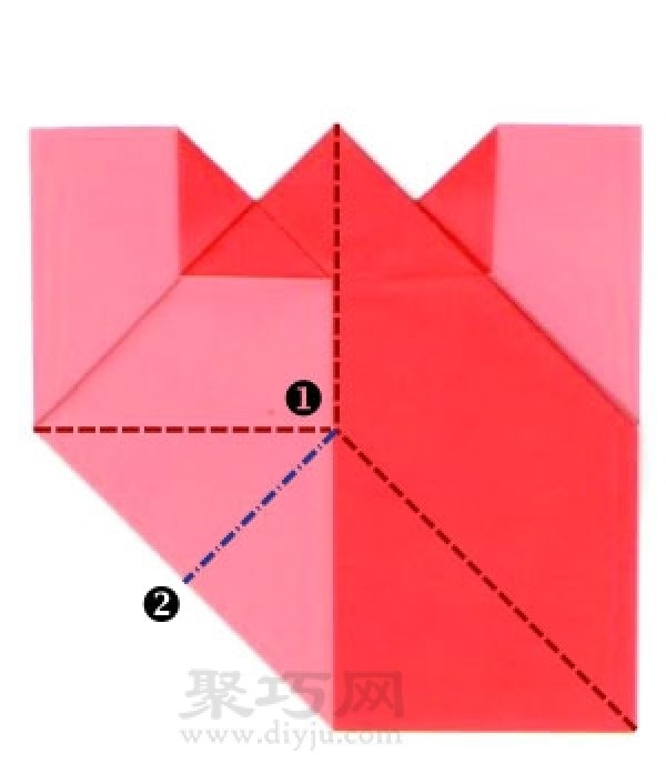 Origami Heart with Two Legs Illustrated Tutorial