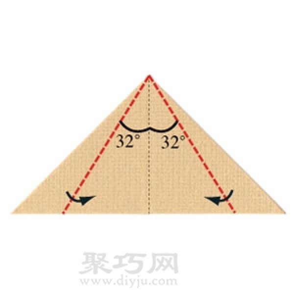 Illustration of pyramid origami folding method