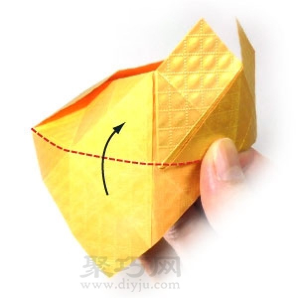 Simple illustration of handmade origami three-dimensional yellow crown