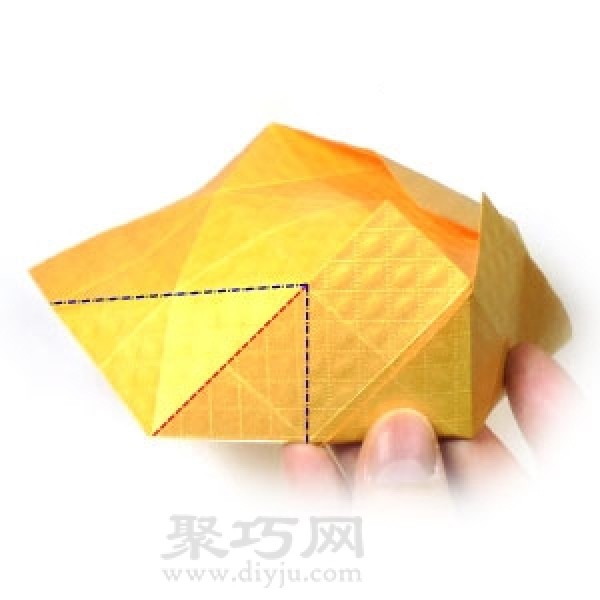 Simple illustration of handmade origami three-dimensional yellow crown