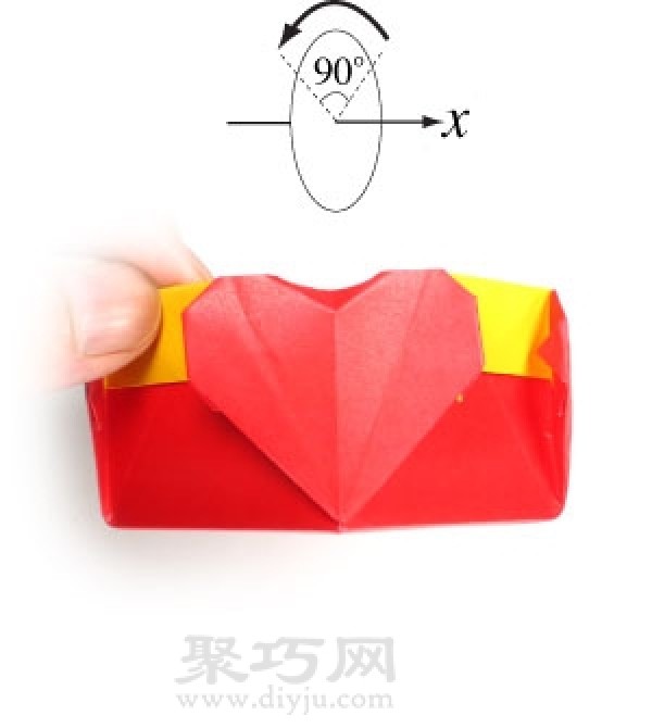 How to fold handmade origami heart-shaped round paper box