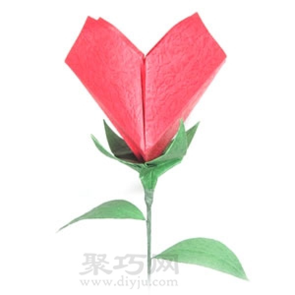 Origami Heart-Shaped Rose Tutorial Illustration for Valentines Day