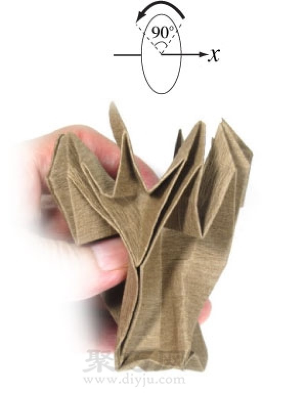 How to fold an old origami tree