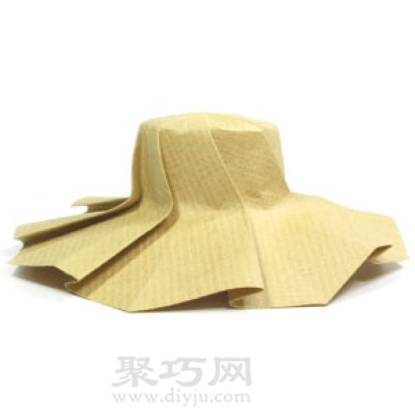 Simple folding method of origami sun hat