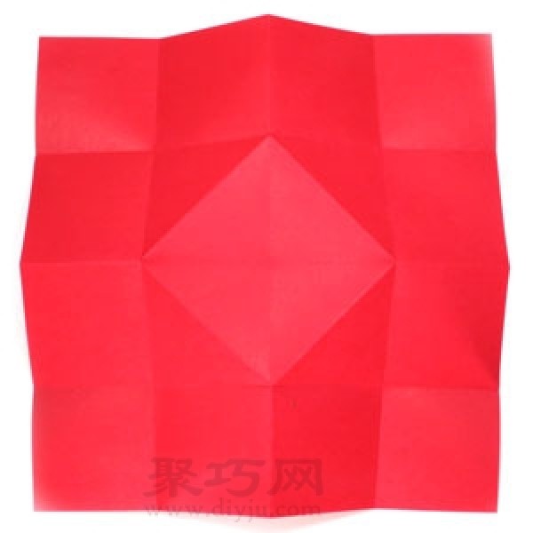 Illustrated origami tutorial for pinwheel-shaped envelope