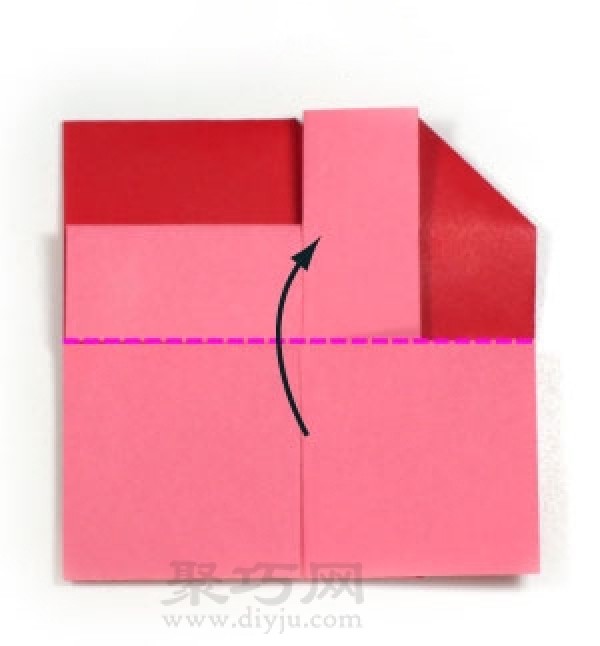 Illustrated origami tutorial for pinwheel-shaped envelope