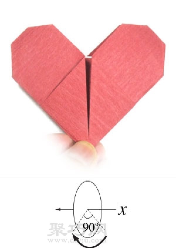 Three-dimensional heart origami tutorial