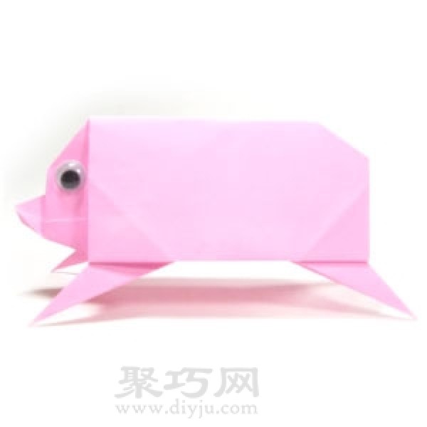 Simple origami pig simple illustration