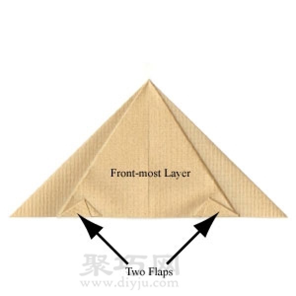 Illustration of pyramid origami folding method