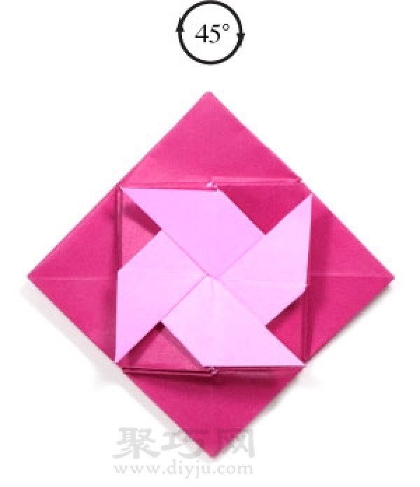 Simple illustration of origami pinwheel envelope