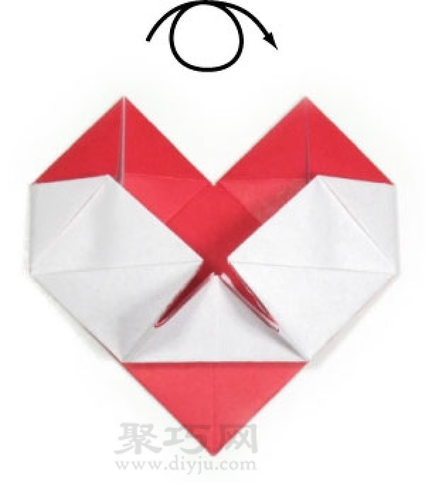 Origami heart with stand tutorial illustration